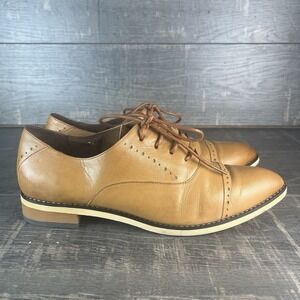 Mona Flying Classic Leather Oxford Shoes Womens 40 Brown Lace Up Cap Toe US 9